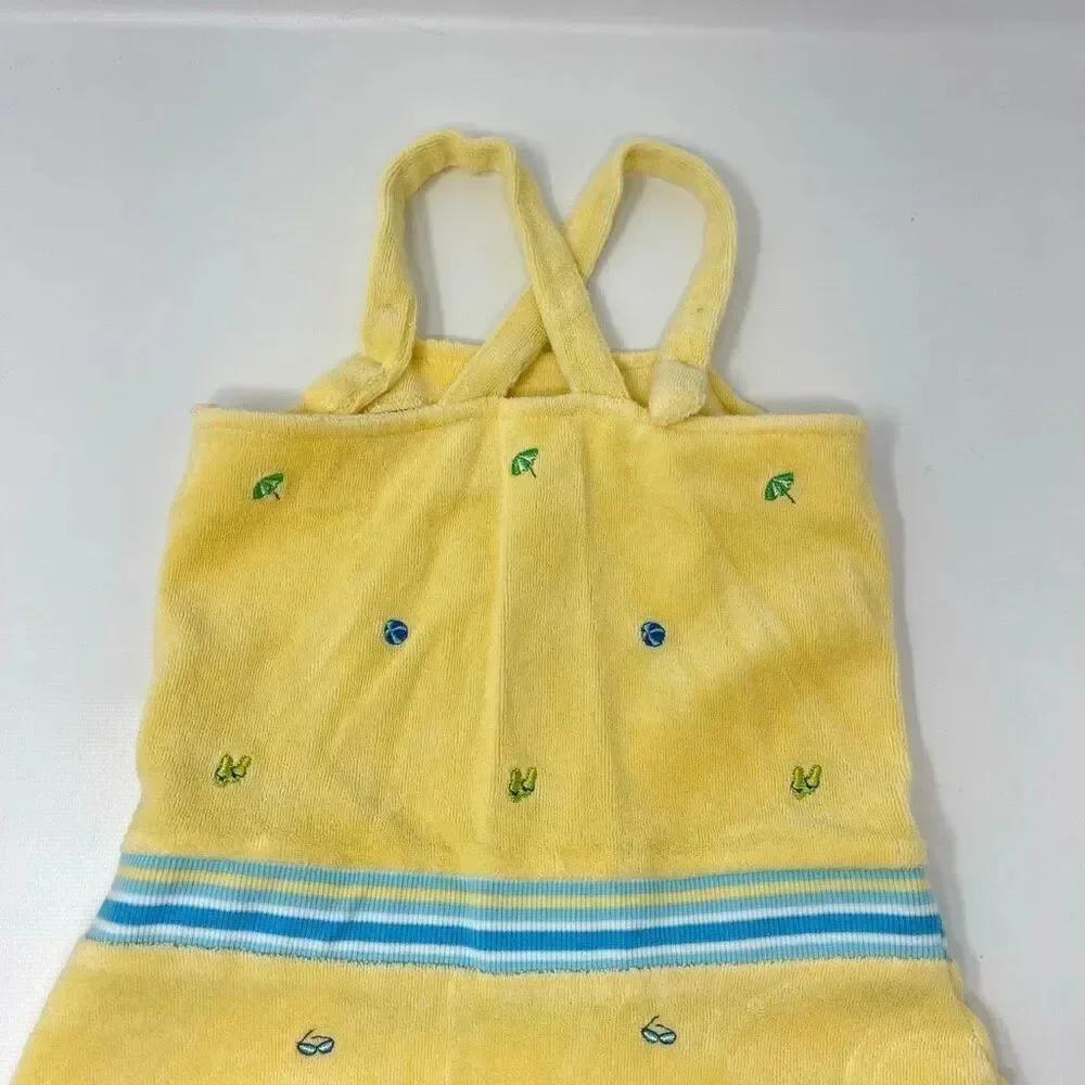 Gymboree Pool Party Yellow Embroidered Terry Dress Vintage 2004 18-24 Months